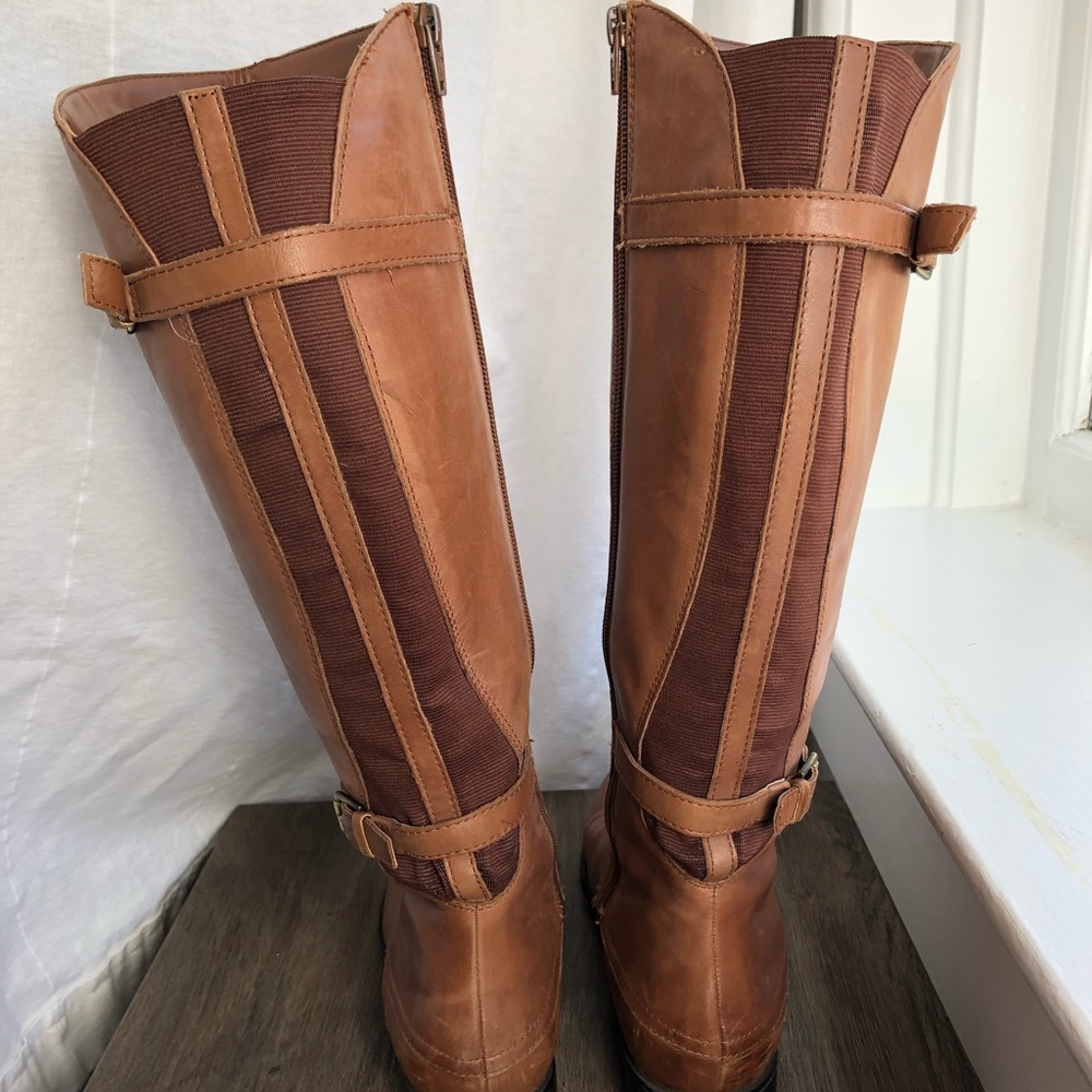 Naturalizer Leather Riding Boots in cognac
